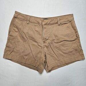 Banana Republic Womens Tan Khaki Chino Shorts Sz 8 Stretch Cotton Blend 4 Inseam